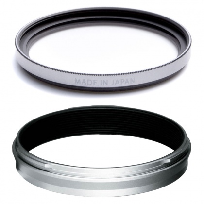 Fujifilm Weather-Resistant Adaptor Ring and Protector Filter for X100V, Silver Fujifilm Weather-Resistant Adaptor Ring and Protector Filter for X100V, Silver