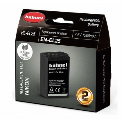 Hahnel HL-EL25 battery, 1200mAh 7.6v 9Wh for Nikon Z50 Hahnel HL-EL25 battery, 1200mAh 7.6v 9Wh for Nikon Z50