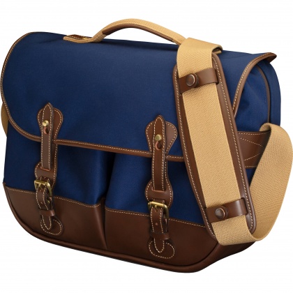 Billingham Eventer MkII Camera Shoulder Bag, Navy Canvas-Chocolate Trim Billingham Eventer MkII Camera Shoulder Bag, Navy Canvas-Chocolate Trim