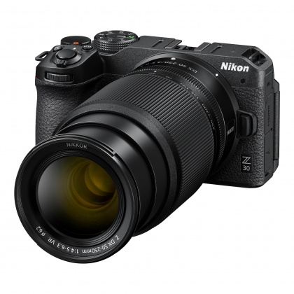 Nikon Z30 Mirrorless camera with ZDX 16-50mm f/3.5-6.3 VR and ZDX 50-250mm f/4.5-6.3 VR lenses Nikon Z30 Mirrorless camera with ZDX 16-50mm f/3.5-6.3 VR and ZDX 50-250mm f/4.5-6.3 VR lenses