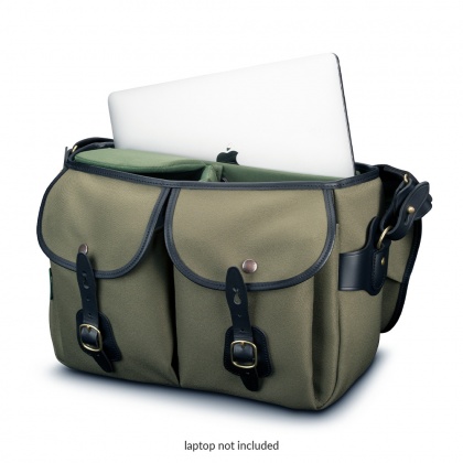 Billingham Hadley One Shoulder Bag, Sage Fibrenyte-Black Trim Billingham Hadley One Shoulder Bag, Sage Fibrenyte-Black Trim