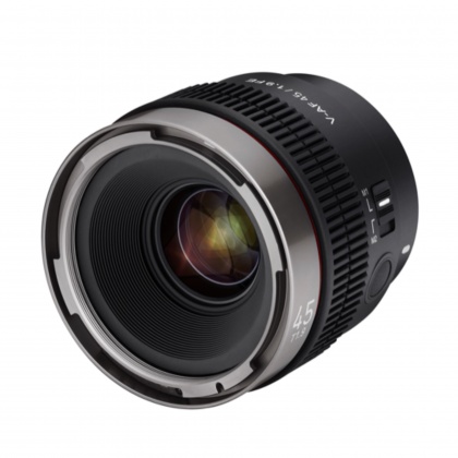 Samyang V-AF 45mm T1.9 Autofocus, full frame, wide-aperture, standard cine lens for Sony FE Samyang V-AF 45mm T1.9 Autofocus, full frame, wide-aperture, standard cine lens for Sony FE