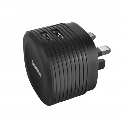 Hama Dual Charger, 2x USB, 2.4A with UK plug, black Hama Dual Charger, 2x USB, 2.4A with UK plug, black