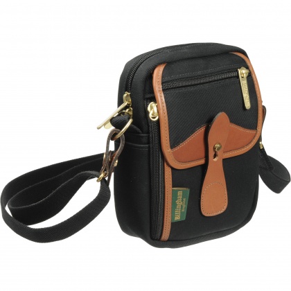 Billingham Compact Stowaway, Black Canvas-Tan leather trim Billingham Compact Stowaway, Black Canvas-Tan leather trim