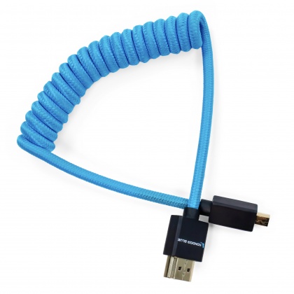 Kondor Blue HDMI Micro to HDMI Coiled 12-24inch, Blue Kondor Blue HDMI Micro to HDMI Coiled 12-24inch, Blue
