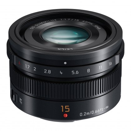 Panasonic 15mm f1.7 Leica DG Summilux lens, black Panasonic 15mm f1.7 Leica DG Summilux lens, black