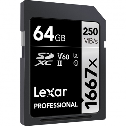 Lexar 64GB SDXC Silver UHS-II R250/W120MB/s V60 Lexar 64GB SDXC Silver UHS-II R250/W120MB/s V60
