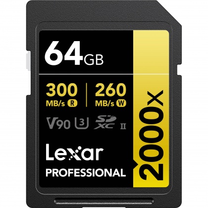 Lexar 64GB SDXC Gold UHS-II R300/W260MB/s V90 Lexar 64GB SDXC Gold UHS-II R300/W260MB/s V90