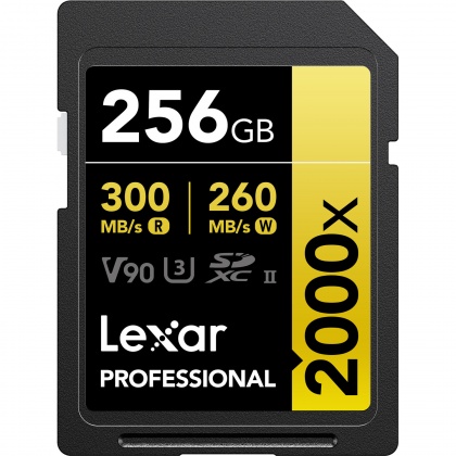 Lexar 256GB SDXC Gold UHS-II R300/W260MB/s V90 Lexar 256GB SDXC Gold UHS-II R300/W260MB/s V90