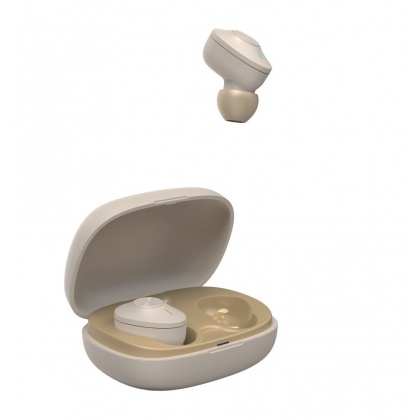Hama Freedom Buddy Bluetooth Earbuds with Mic, Touch Control, Voice Control, Charging Case, Beige Hama Freedom Buddy Bluetooth Earbuds with Mic, Touch Control, Voice Control, Charging Case, Beige