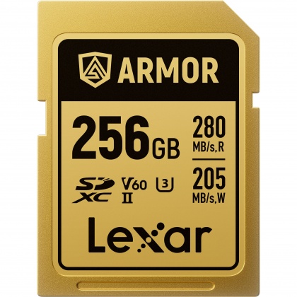 Lexar SDXC Pro Gold Series ARMOR UHS-II 256GB V60 IP68 Stainless Steel R280/W210MB/s Lexar SDXC Pro Gold Series ARMOR UHS-II 256GB V60 IP68 Stainless Steel R280/W210MB/s