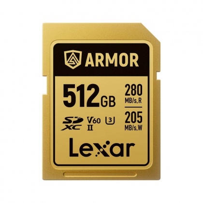 Lexar SDXC Pro Gold Series ARMOR UHS-II 512GB V60 IP68 Stainless Steel R280/W210MB/s Lexar SDXC Pro Gold Series ARMOR UHS-II 512GB V60 IP68 Stainless Steel R280/W210MB/s