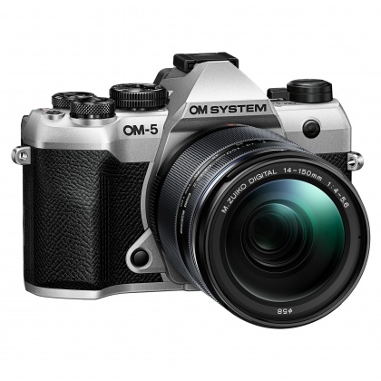 OM System OM-5 Mark II Mirrorless camera with 14-150mm II lens, Silver OM System OM-5 Mark II Mirrorless camera with 14-150mm II lens, Silver