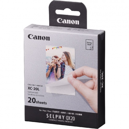 Canon XC-20L 54 x 85mm Card Size Photo Paper for QX20 Printer - 20 Shots Canon XC-20L 54 x 85mm Card Size Photo Paper for QX20 Printer - 20 Shots