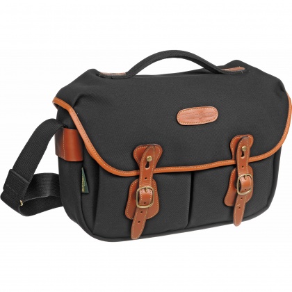 Billingham Hadley Pro Camera Shoulder Bag, Black Canvas-Tan Trim Billingham Hadley Pro Camera Shoulder Bag, Black Canvas-Tan Trim