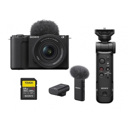 Sony ZV-E10 II Interchangeable-lens Camera with 16-50 II lens, grip, mic and card Sony ZV-E10 II Interchangeable-lens Camera with 16-50 II lens, grip, mic and card
