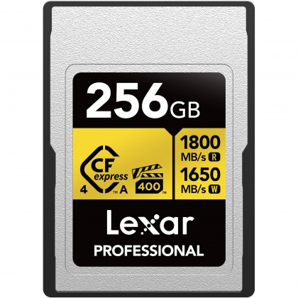 Lexar 256GB, CFexpress PRO Type A Gold 4, R1800/W1650MB/s, VPG400 Lexar 256GB, CFexpress PRO Type A Gold 4, R1800/W1650MB/s, VPG400