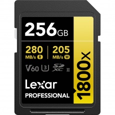 Lexar 256GB SDXC Gold UHS-II R280/W205MB/s V60 Lexar 256GB SDXC Gold UHS-II R280/W205MB/s V60