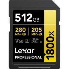 Lexar 512GB SDXC Gold UHS-II R280/W205MB/s V60 Lexar 512GB SDXC Gold UHS-II R280/W205MB/s V60