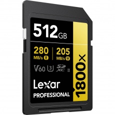 Lexar 512GB SDXC Gold UHS-II R280/W205MB/s V60 Lexar 512GB SDXC Gold UHS-II R280/W205MB/s V60