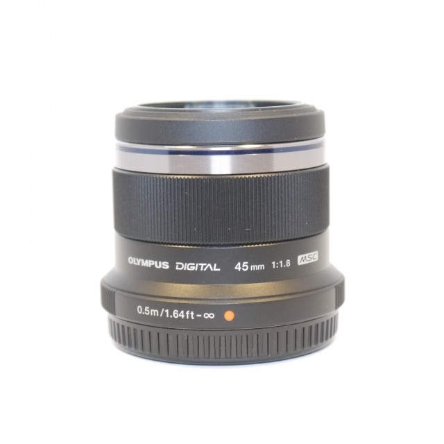 Used Olympus M.ZUIKO DIGITAL ED 45mm f1.8 lens, black