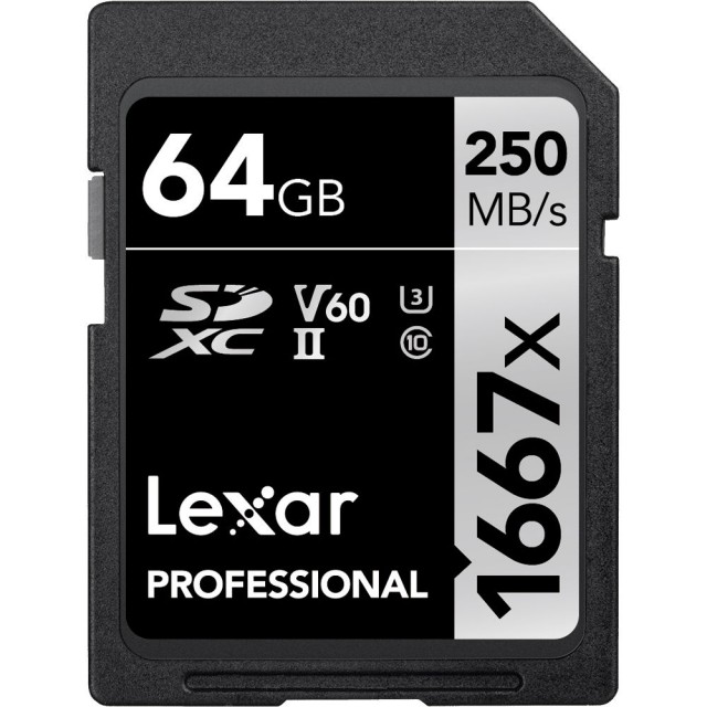 Lexar Lexar SD Pro Silver Series UHS-II 1667x 64GB V60