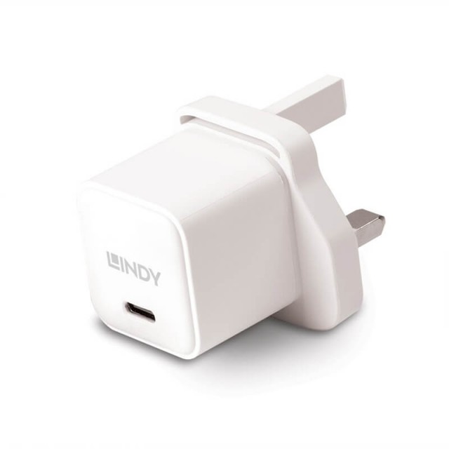 Lindy Lindy 20W USB Type C GaN Fast Charger for cameras, smartphones and all USB C devices