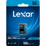 Lexar Lexar SDHC 800x PRO Blue Series 32GB UHS-1 V10 - Read 150MB/s