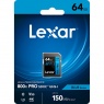 Lexar Lexar SDXC 800x PRO Blue Series 64GB UHS-1 V30 - Read 150MB/s